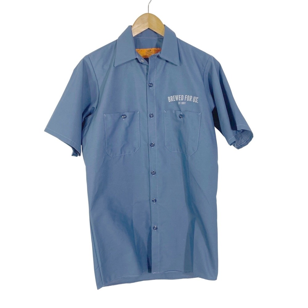 Red Kap‎ Founders Brewing Mechanic Work Shirt Button Up Men's S Short Sleeve - Picture 5 of 12